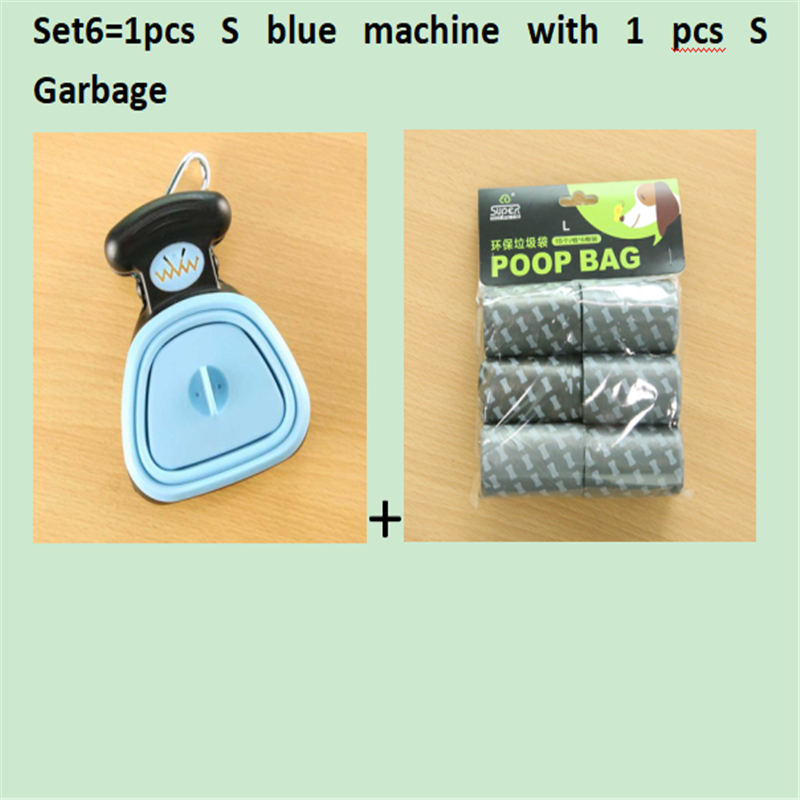 Chien Pet Travel Pooper pliable Scooper avec 1 rouleau de sacs décomposables Poop Scoop Clean Pick