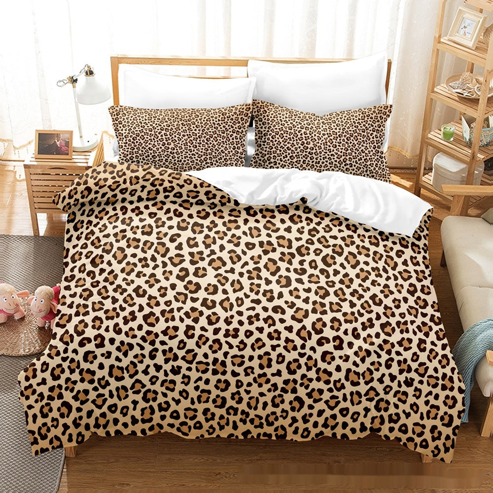 Imprimé Maison Textile Four animal Couverture de couettes en grain Étui Ensemble de trois pièces