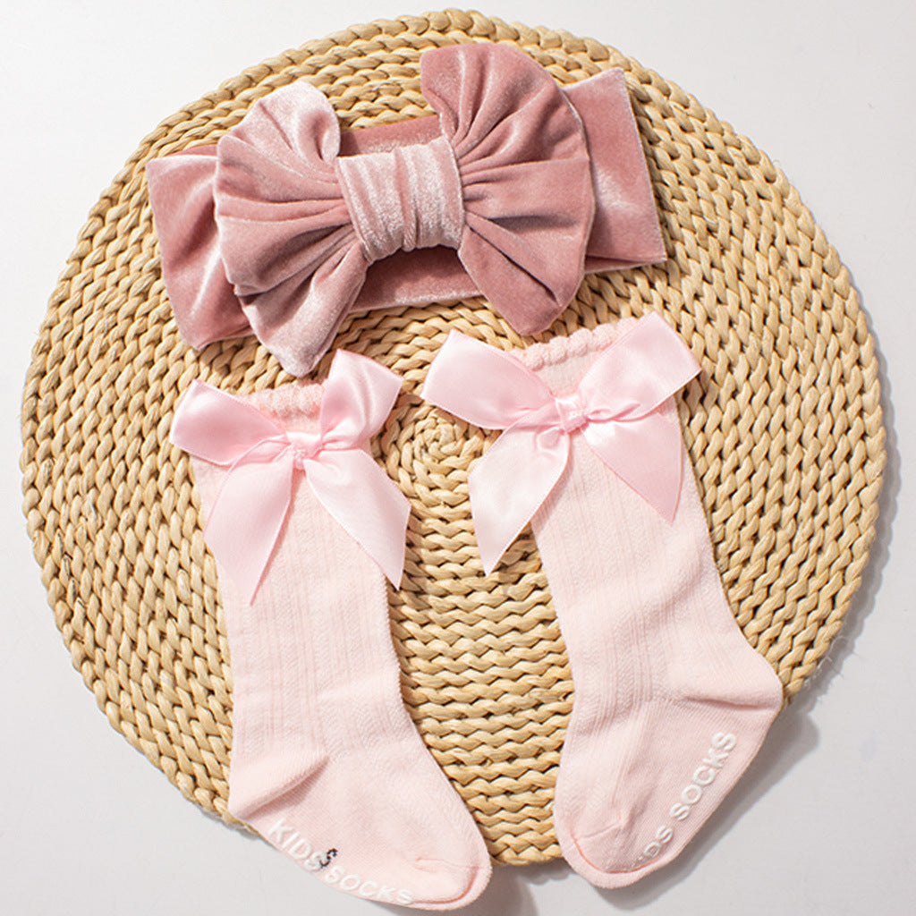 Bandeau et chaussette pour bébé Velvet