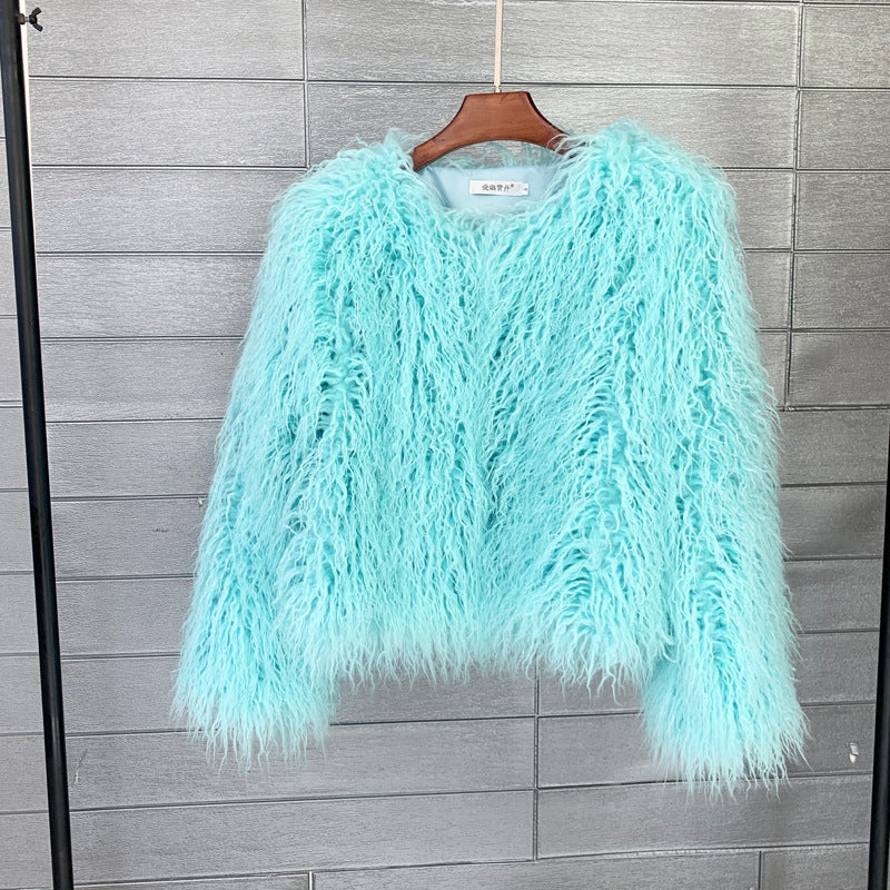 Femmes manteau de fourrure Automne Hiver Faux Fur Shaggy Veste Fourrure Bontjas