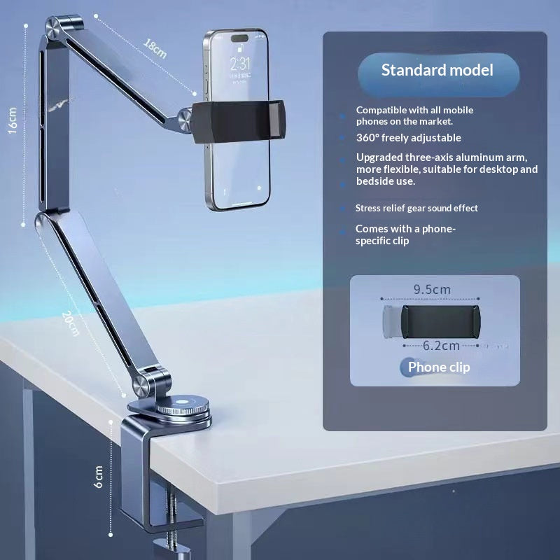 Support de téléphone pliable en alliage d'aluminium rotatif universel tout-en-un