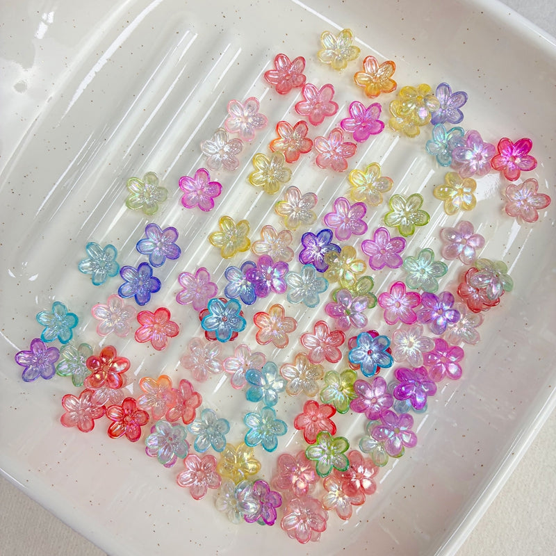 Graduent Perles Cinq-Petales Lumineuses Fleurs Acryliques