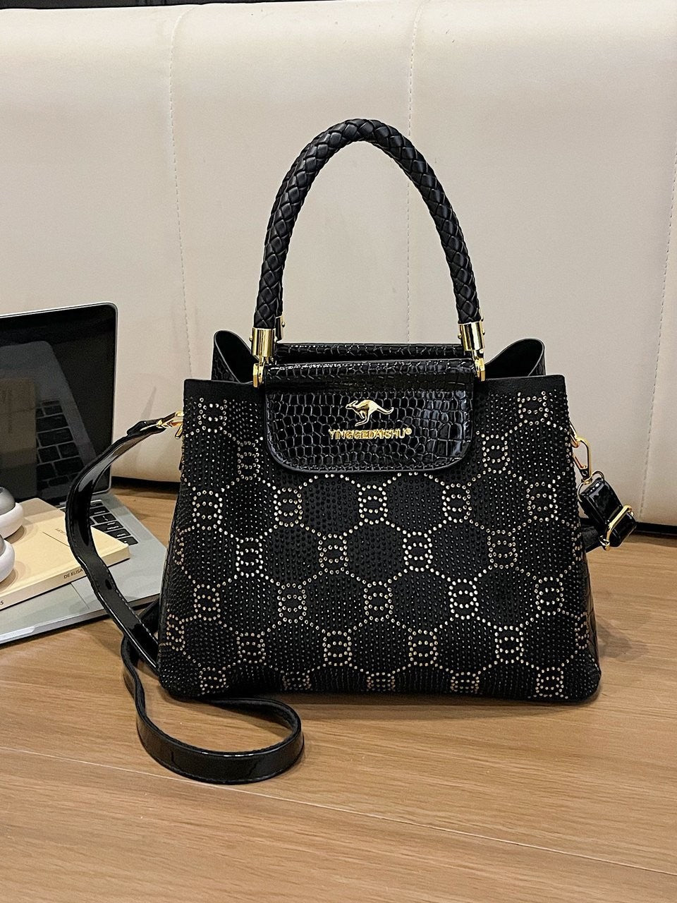 Sac à main minimaliste pour femmes avec Strass appliqué à la chaleur