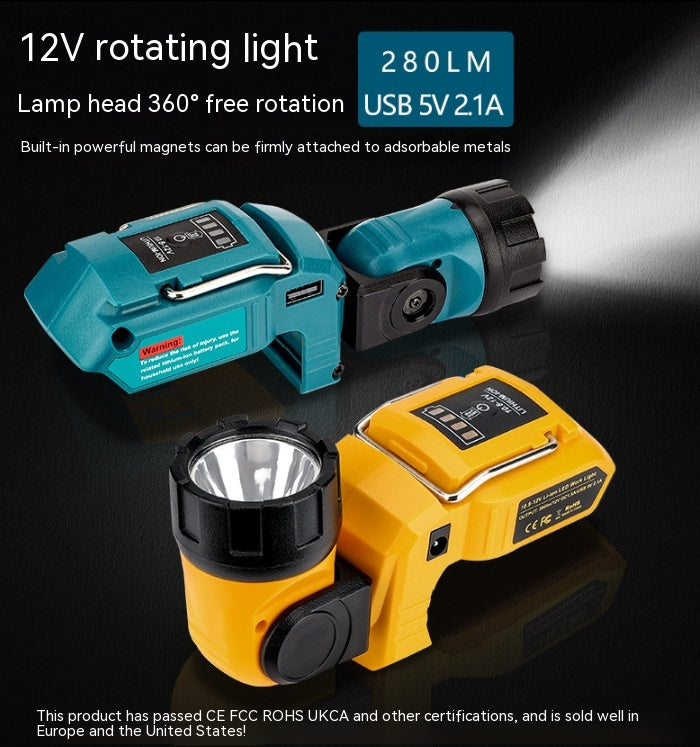 Lampe de poche rotative universelle LED rechargeable