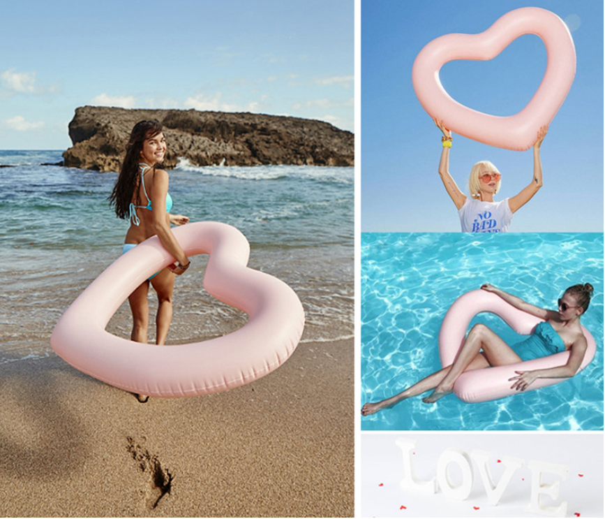 Net Red Ins Love Floating Row of Seats Oversize 120cm Coeur en forme d'anneau de bain d'eau jouet