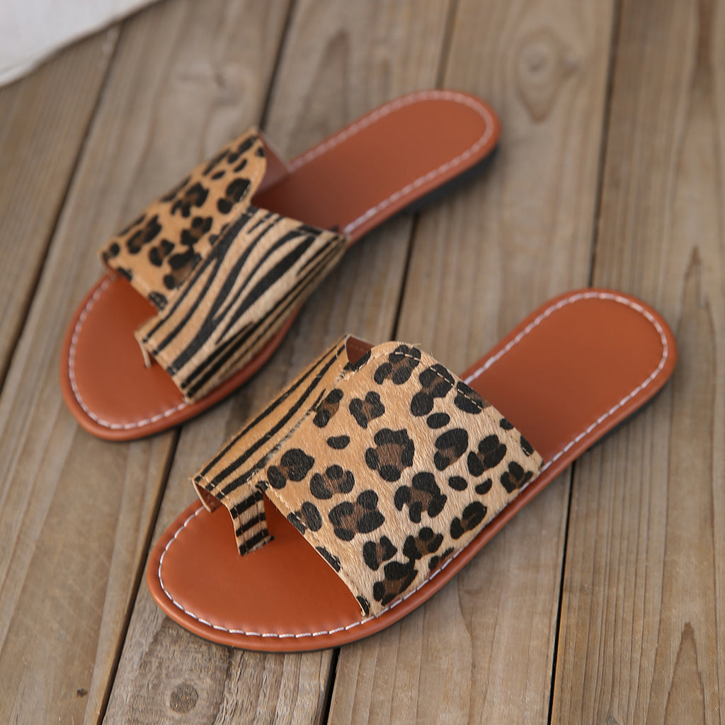 Sandales plates à bout ouvert pour femmes