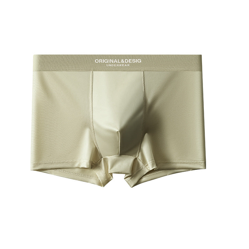 Sous-vêtements en soie de luxe satiné de luxe pour hommes Boxers respirants d'été Boxers