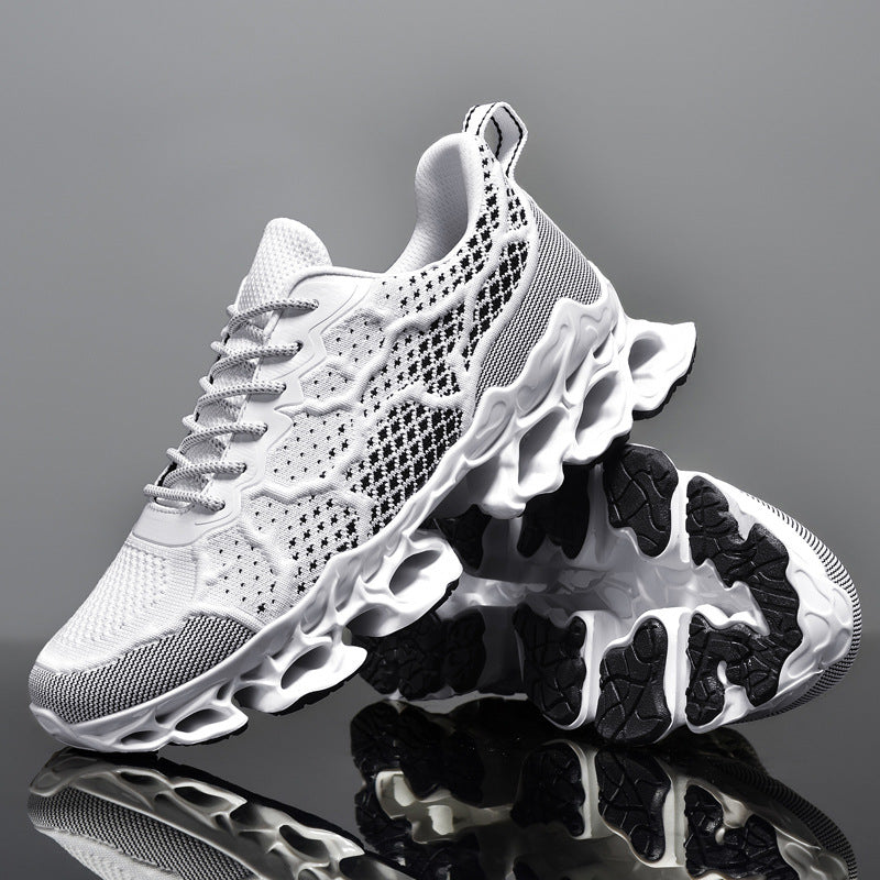 Chaussures de course respirant d'été homme Trendy Fashion Platform Fly Woven Mesh Casual