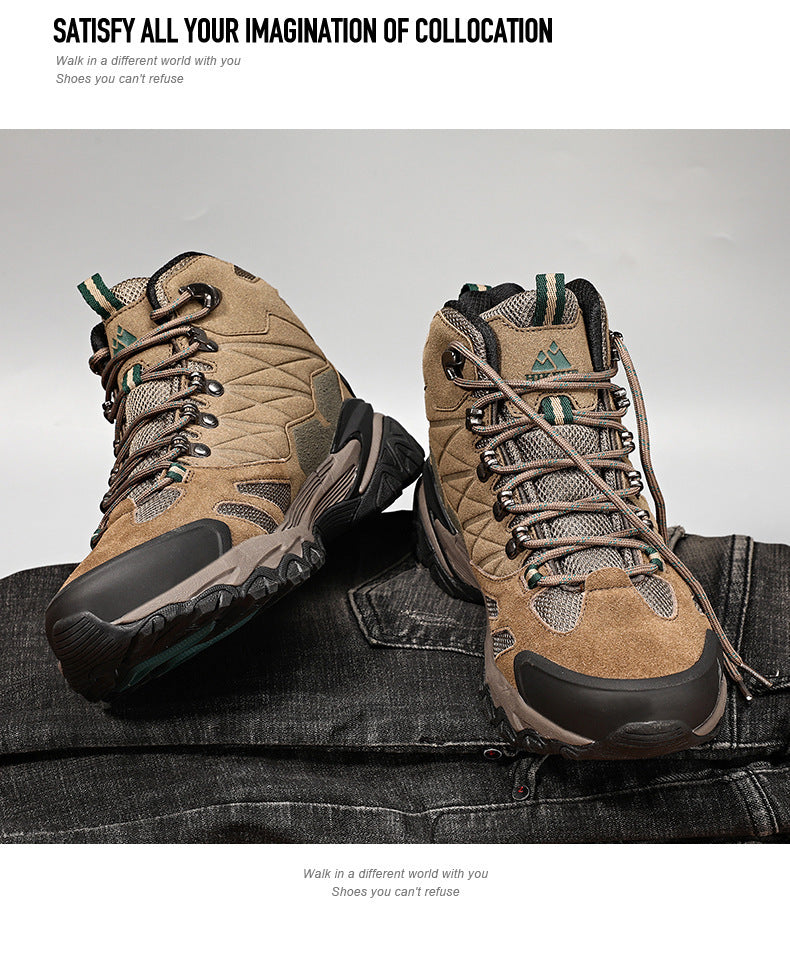 Sports de loisirs de plein air High-top Waterproof Chaussures de randonnée antidérapantes pour hommes