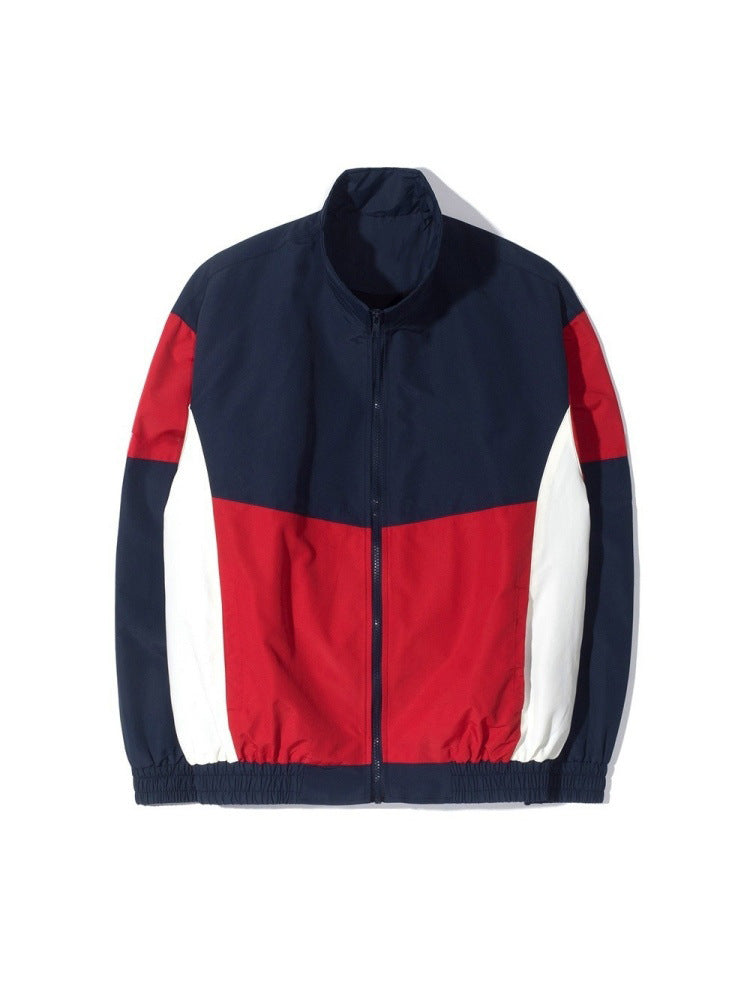 Veste anti-vent sport avec un collier stand-up pour hommes