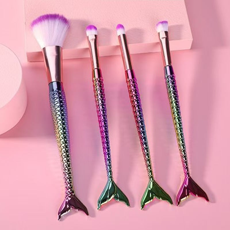 Brosse de maquillage des yeux pour sirène graduée 4 pièces Portable