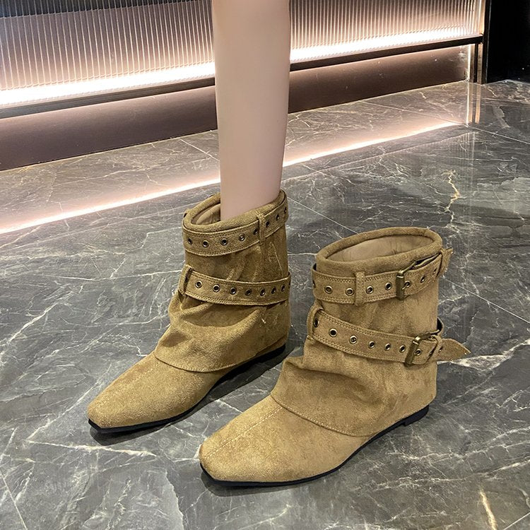 Women's Retro Round Toe Tall Boots