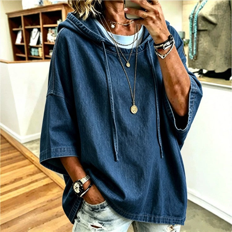 Veste en Denim à cordes à cordes à l'écart