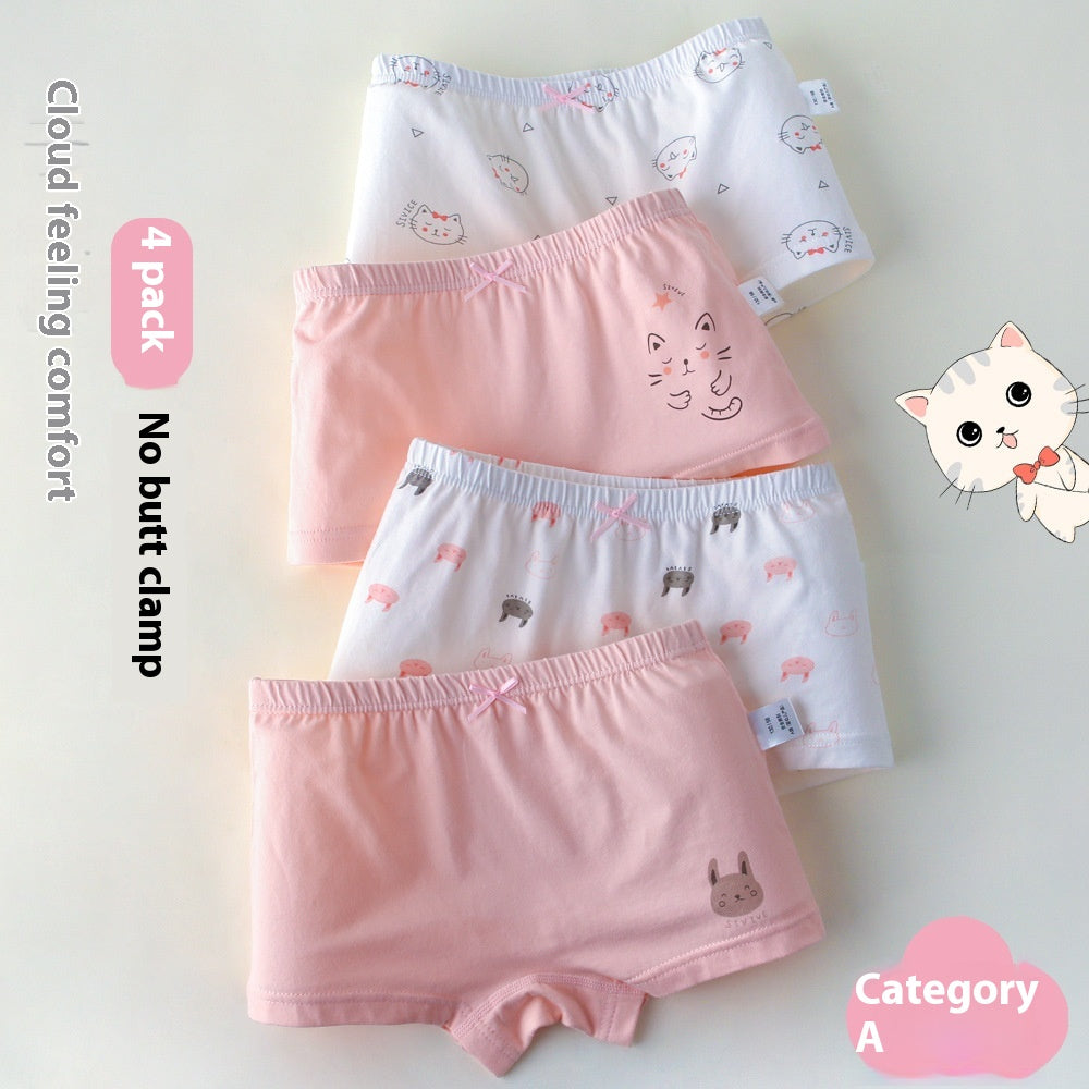 Sous-vêtements pour enfants Boxers de dessin animé en coton pur pour femmes