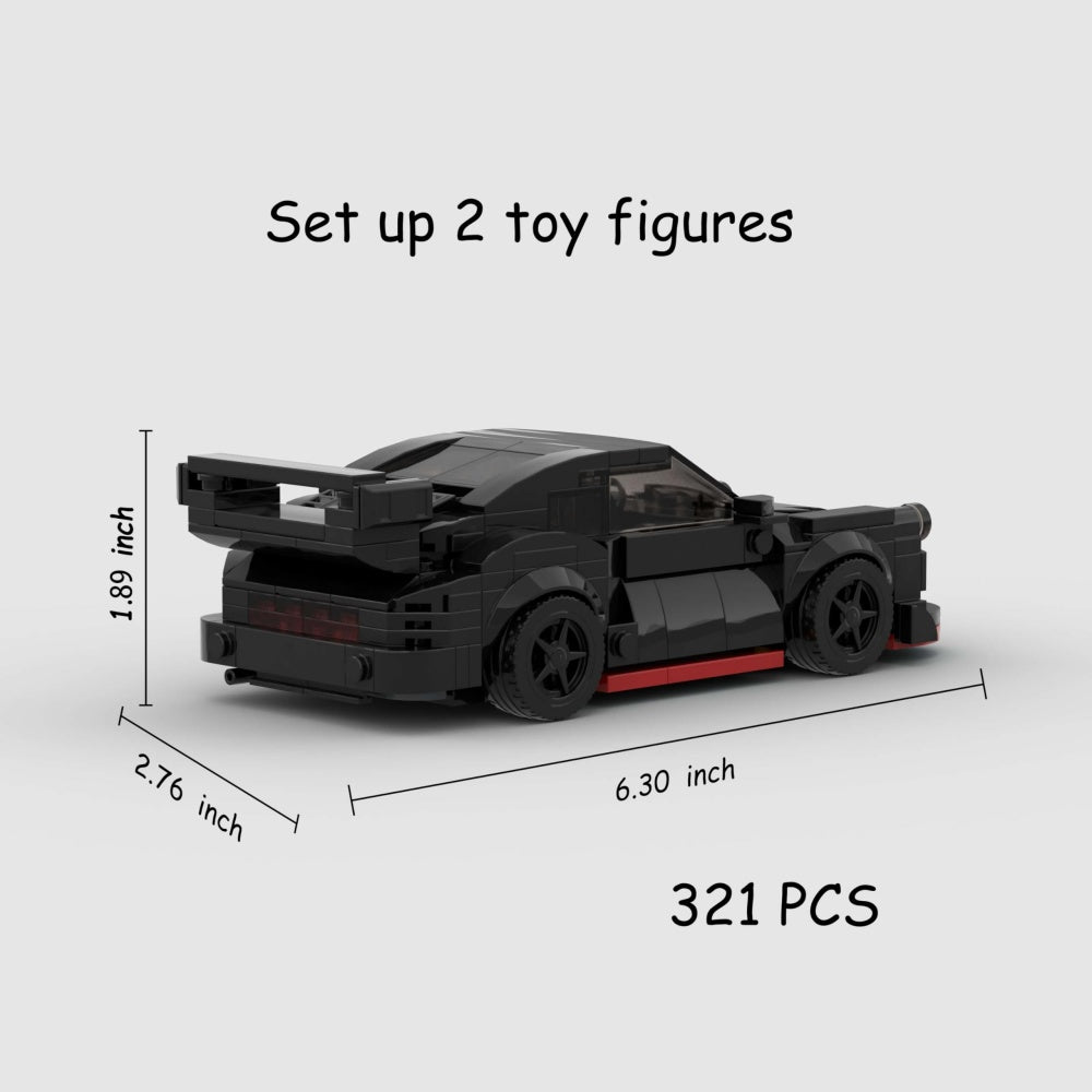 321PCS Black Widebody Sports Blocs de construction de voitures