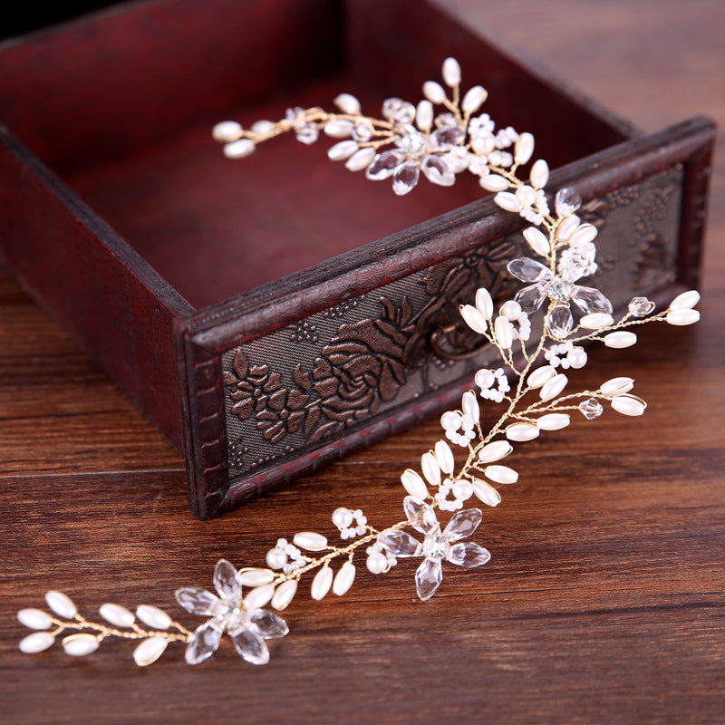 Plaque de perle blanche bande de cheveux Accessoires de mariage Robe de coiffure