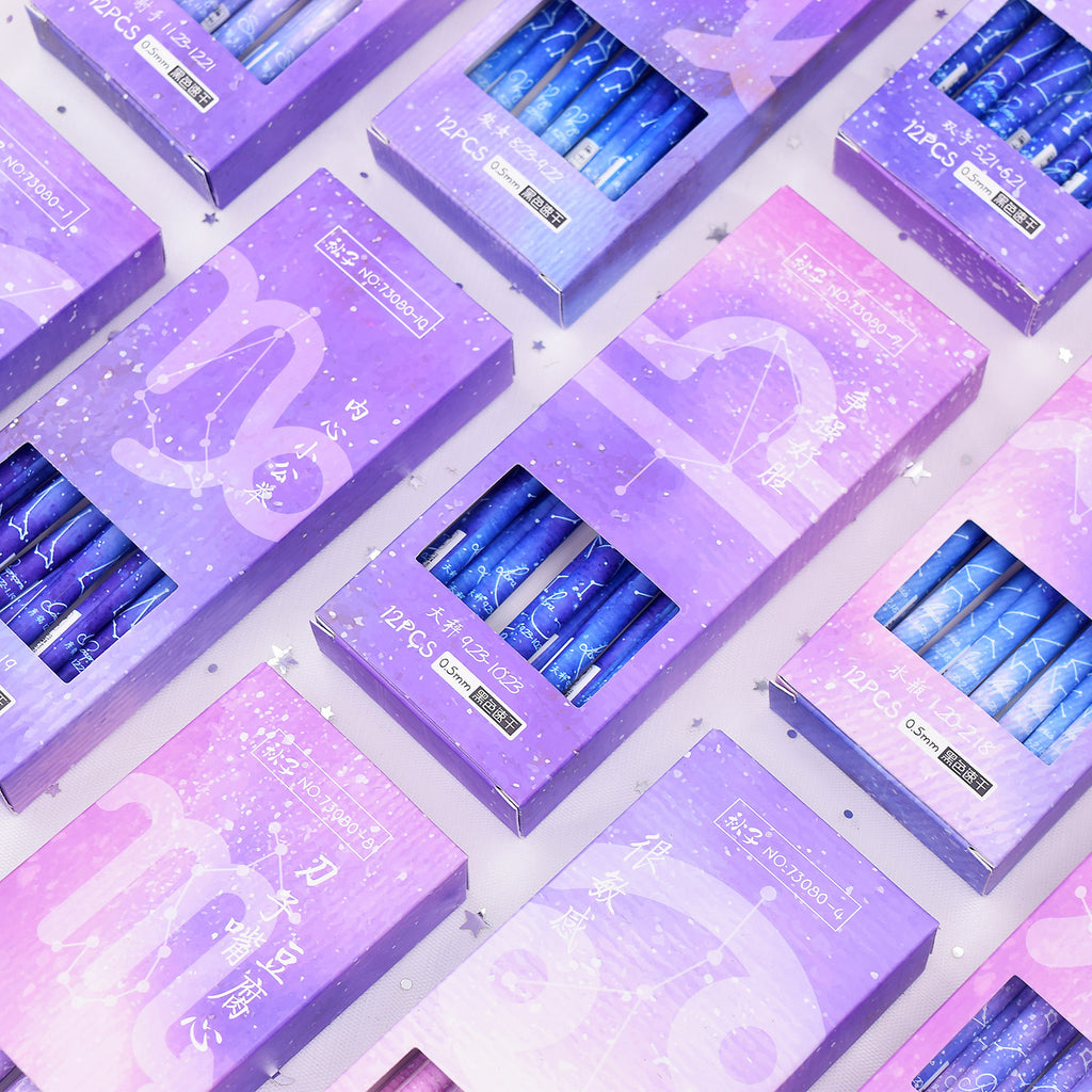 Stylo à gel à séchage rapide 12 constellations
