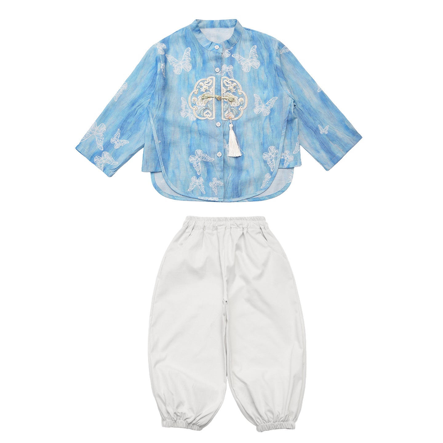 Style chinois Premier jour de naissance Outfit pour bébé garçons léger brodé Tang costume
