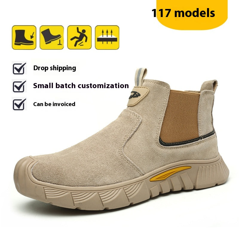 Chaussures de soudage électrique haut de gamme Quatre saisons Chaussures de travail anti-smashing et anti-pénétration
