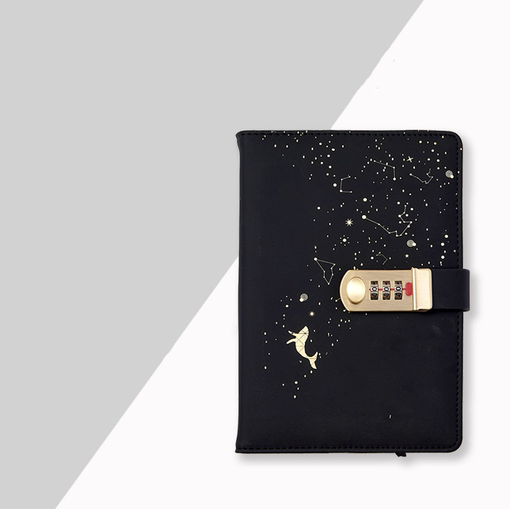 Carnet de mot de passe Carnet de notes avec empreinte de doigt de verrouillage simple Littéraire rétro fille Carnet de notes