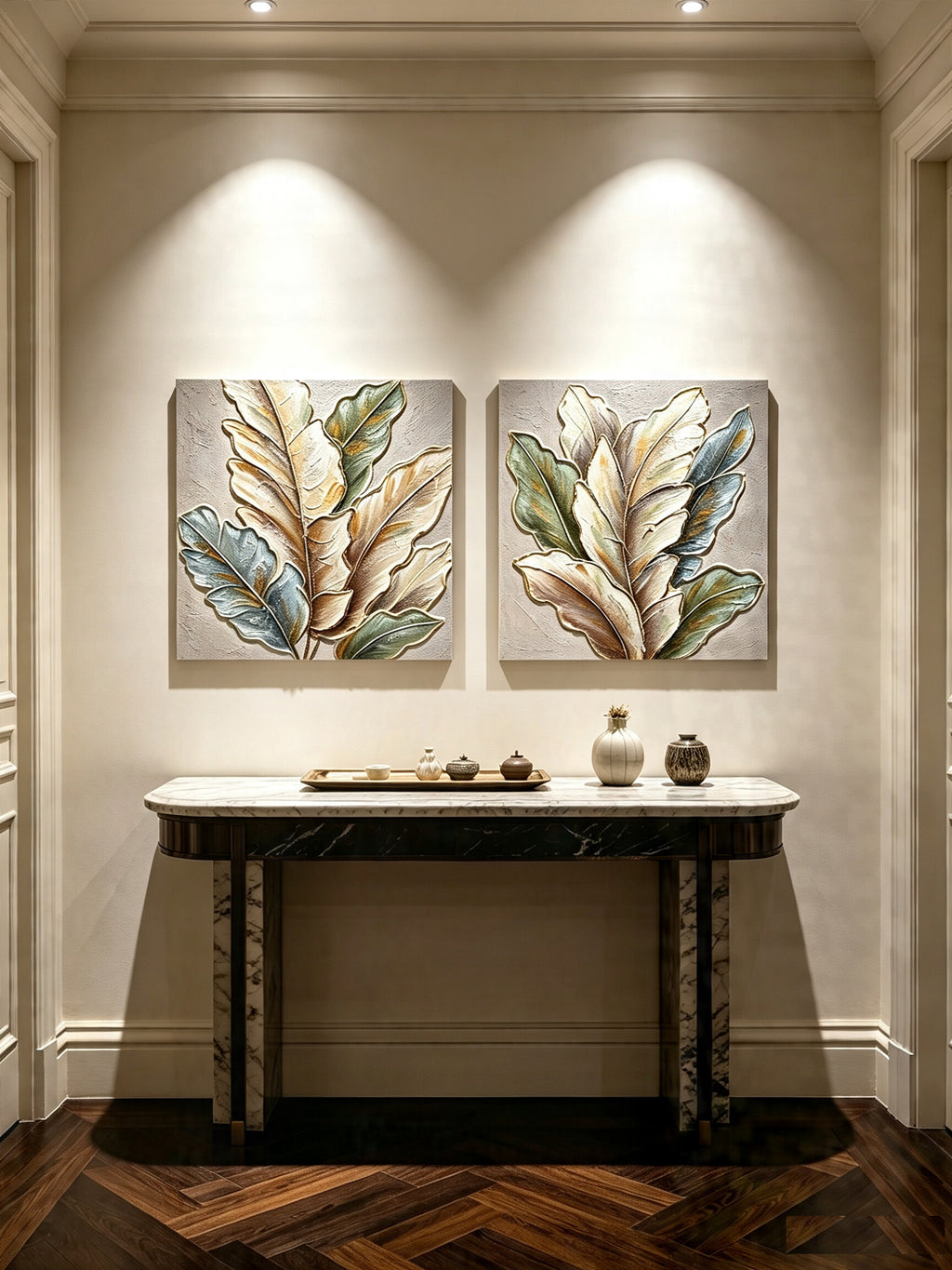 24x24 Ensemble de 2 Leaf Art Botanique
