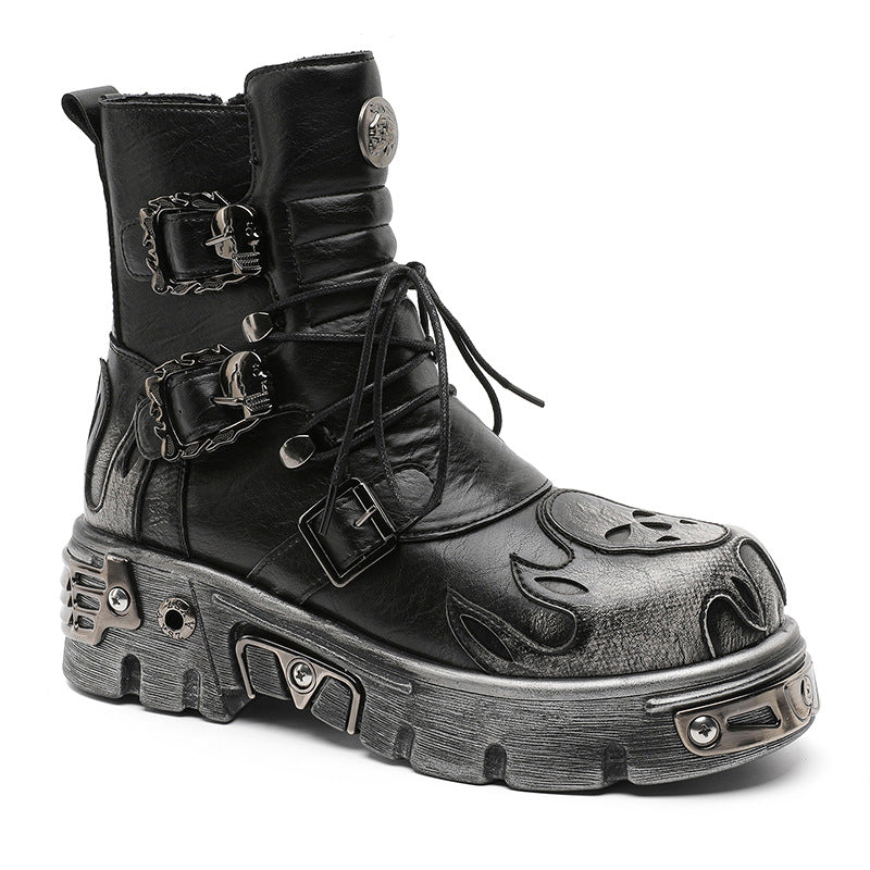 Chaussures en métal style punk foncé rétro