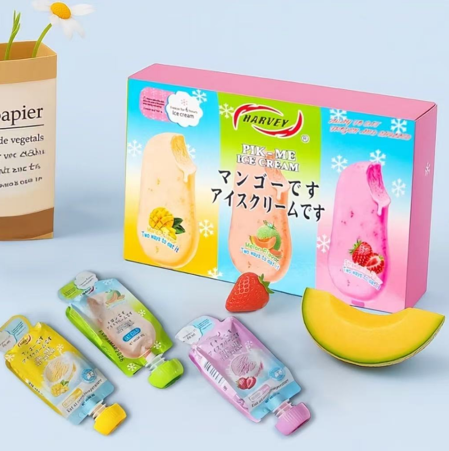 Choisis-moi crème glacé Jelly pudding Mango Melon Fraise 3 parfum doux Snack Dessert pour D