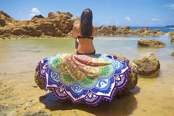 Tapis de yoga pour serviettes de bain rondes en polygone