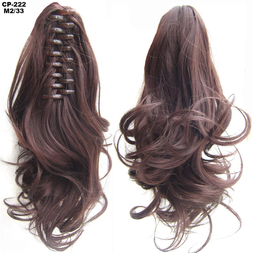 Long Wave Ponytail Wrap autour de Ponytail Clip dans les cheveux Headwear Gris Coiffure Exten naturel