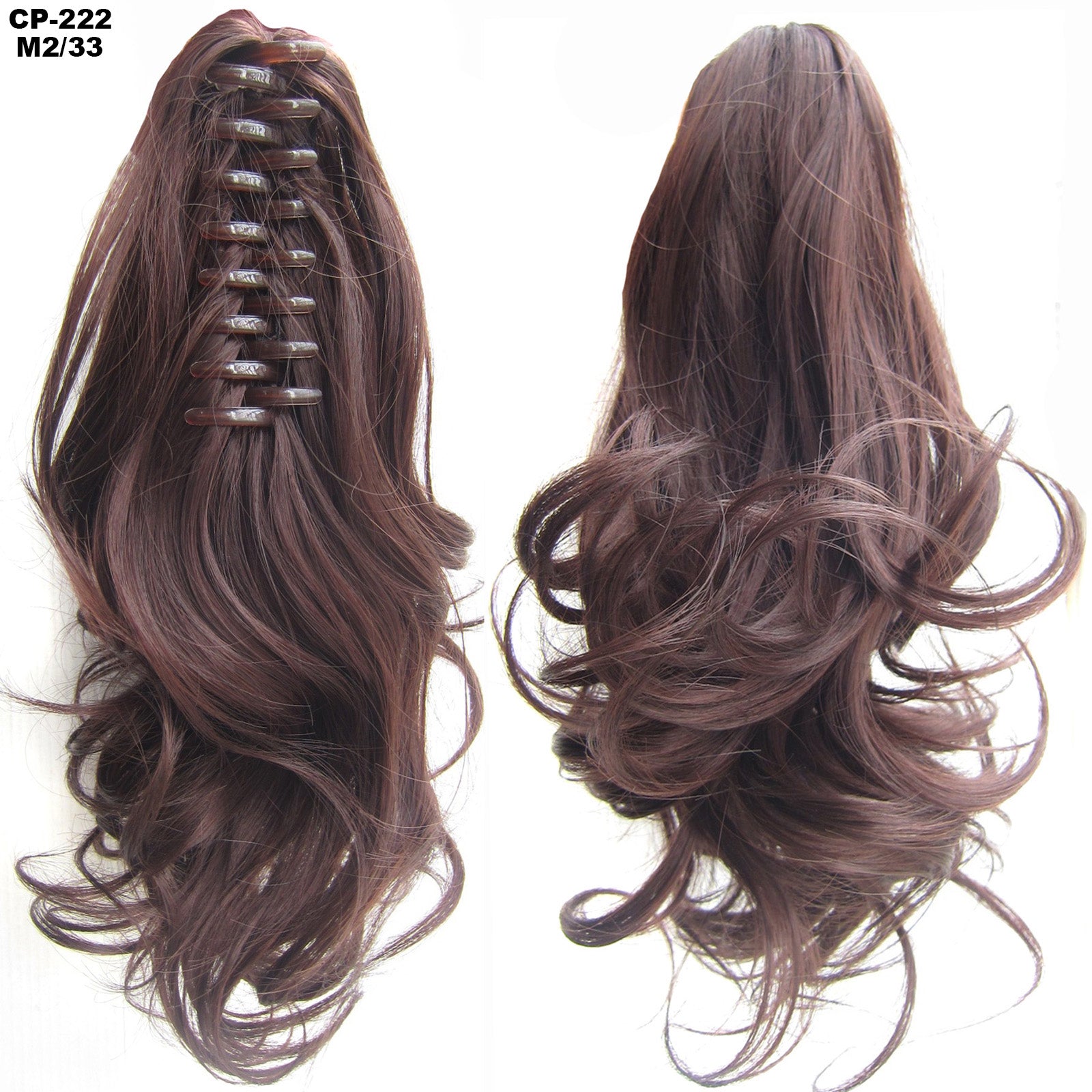 Long Wave Ponytail Wrap autour de Ponytail Clip dans les cheveux Headwear Gris Coiffure Exten naturel