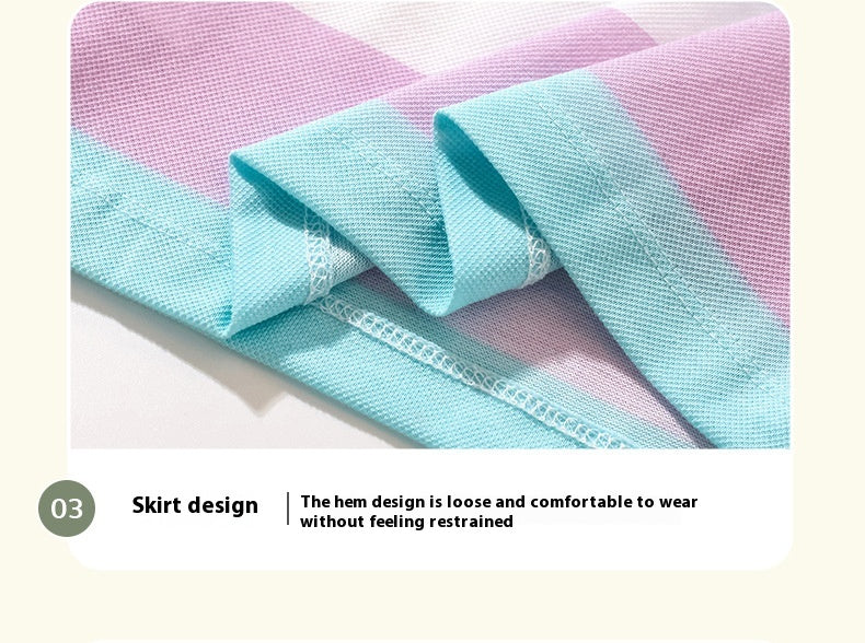 Polo Chemise manches courtes coton rayé garçon
