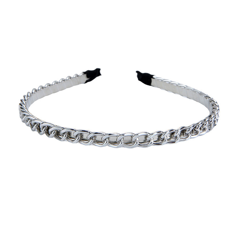 Chaîne épaisse Hair-hoop pour femmes métal bande de cheveux fait main Coiffure de vent exquise Ac