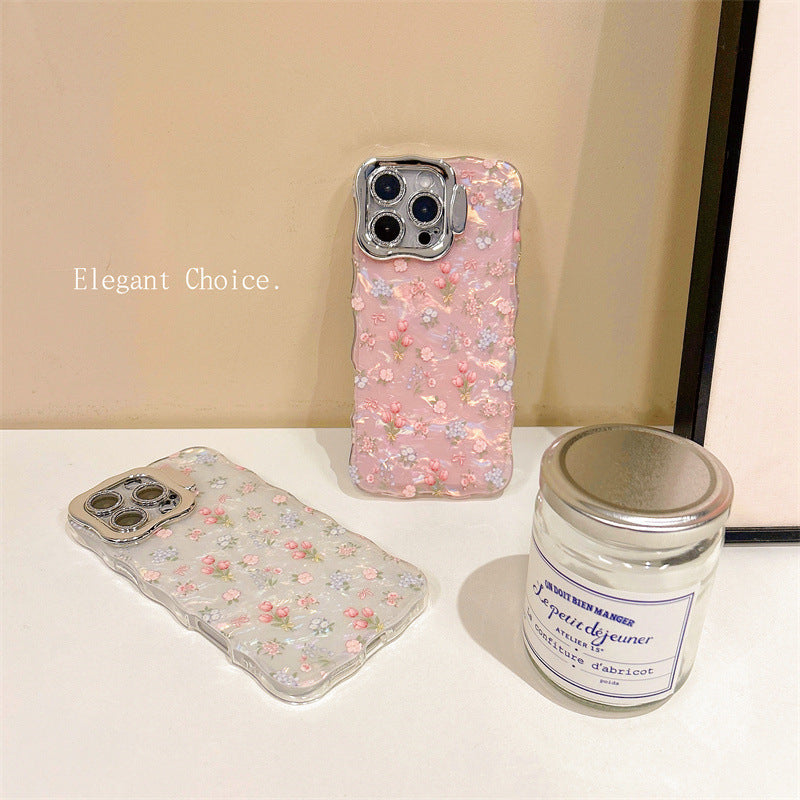 Shell Pattern Floral Lens Protection Case