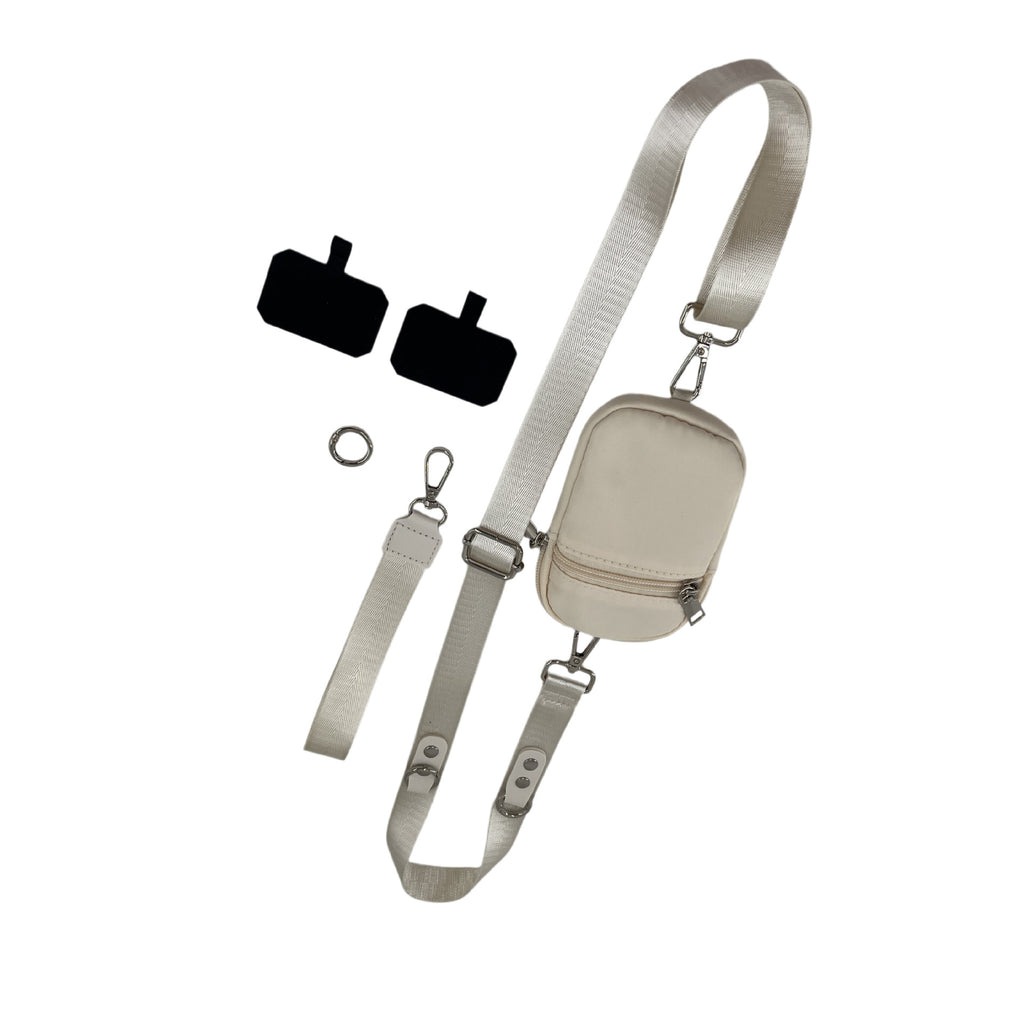 Twill Glossy Ribbon Phone Lanyard Bracelet de poignet amovible avec une petite poche de monnaie