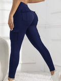 Pantalon de yoga Style populaire avec des poches Sports de plein air Pantalon haute-Waisted Waist-Cinching Mais