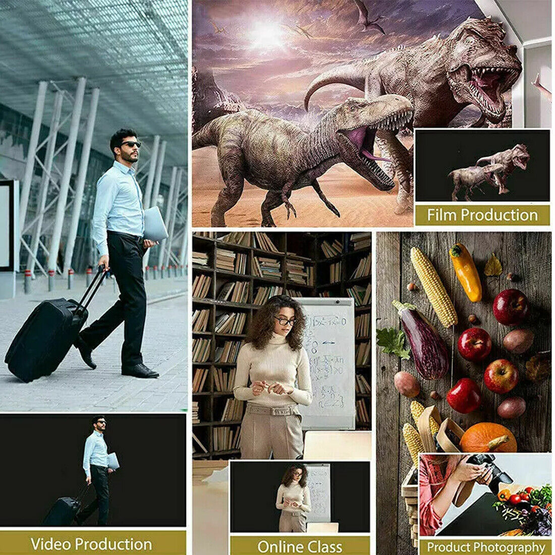 Photographie Backdrop fond de photo tissu écran Studio 2X3M couleurs UK-Noir Style