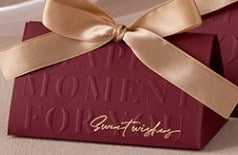 Boîte à bonbons de mariage-1 grand vin rouge-avec ruban