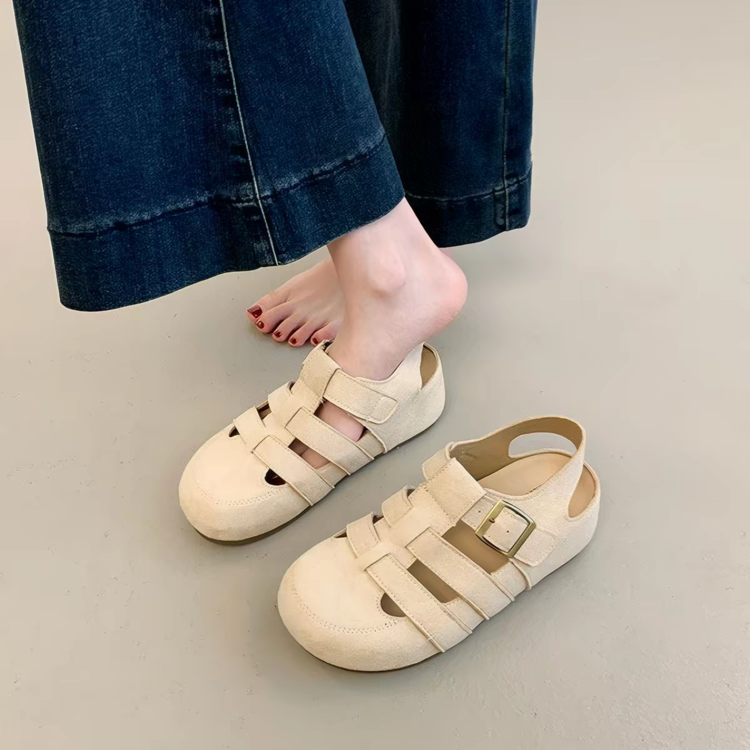Sandales d'orteil fermé style forêt vintage pour les femmes