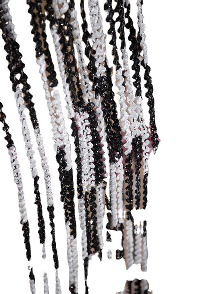 Pour le salon Partition Rideau Ligne Perle Rideau de porte Punch-free Mariage Argent Silk T