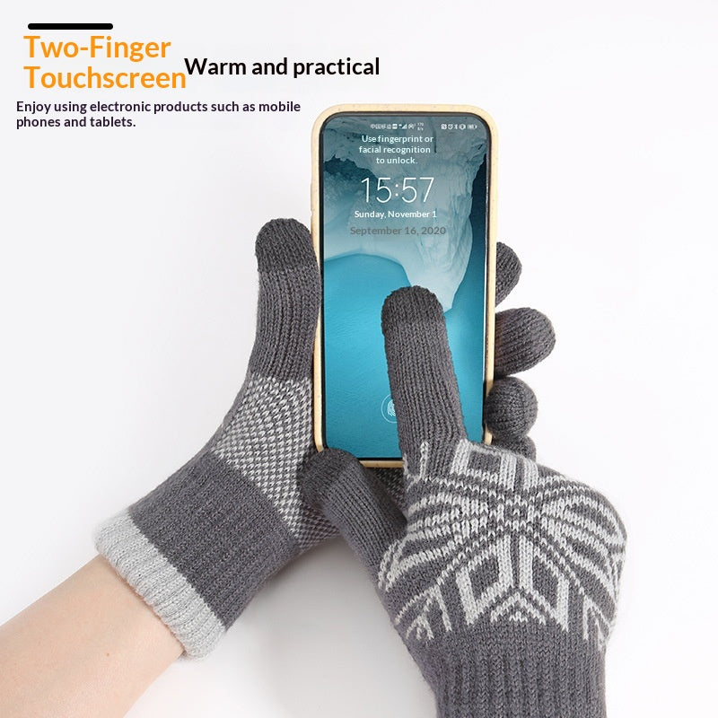 Gants à écran tactile double-couche de Noël