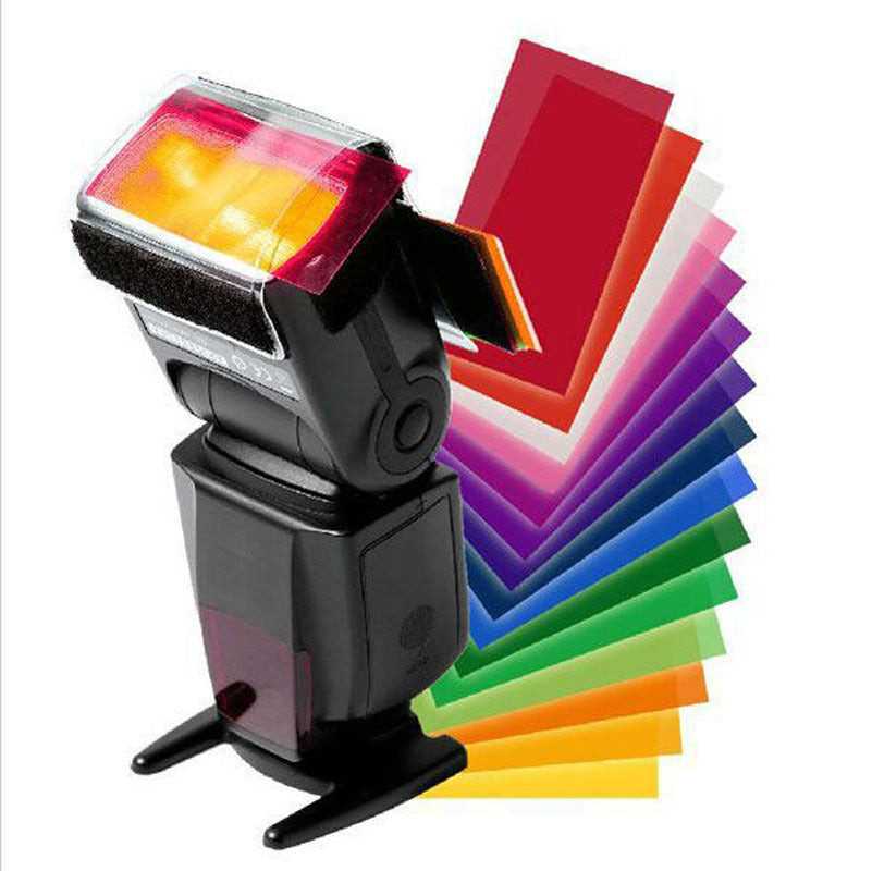 Pour yongnuo couleur Gel filtre Flash Diffuser Soft Box 12 jeux de couleurs Studio Flash caméra