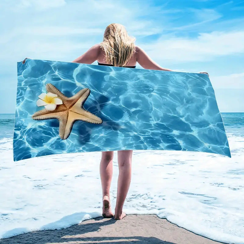 Serviette de plage en microfibre impression créative