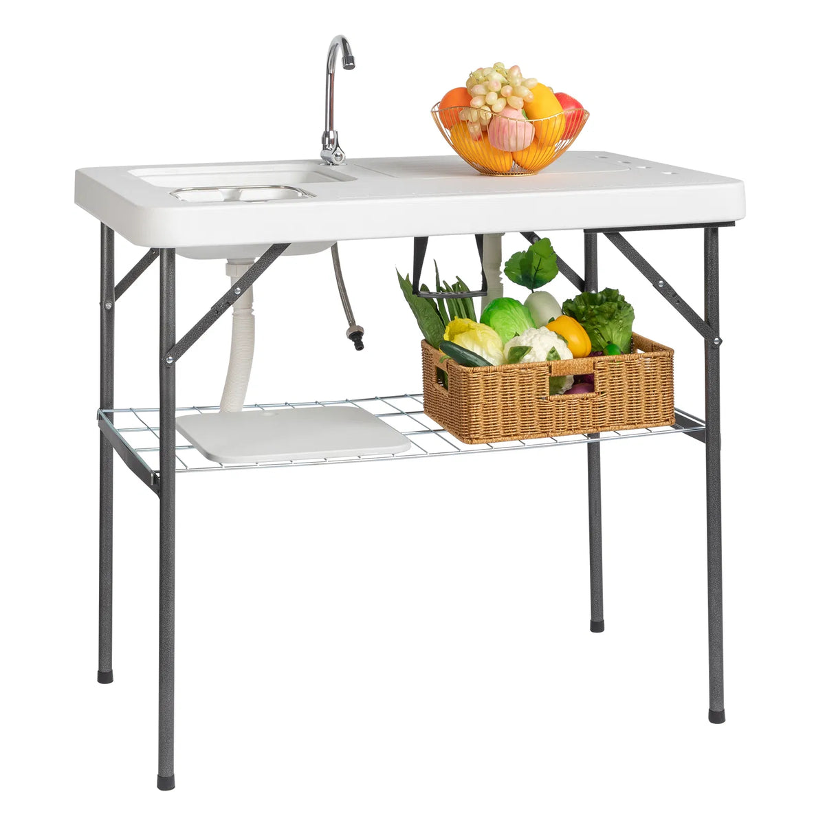 101*65.5*92cm HDPE Rectangulaire avec fil barbelé pliable à l'extérieur poisson tuant la table blanche