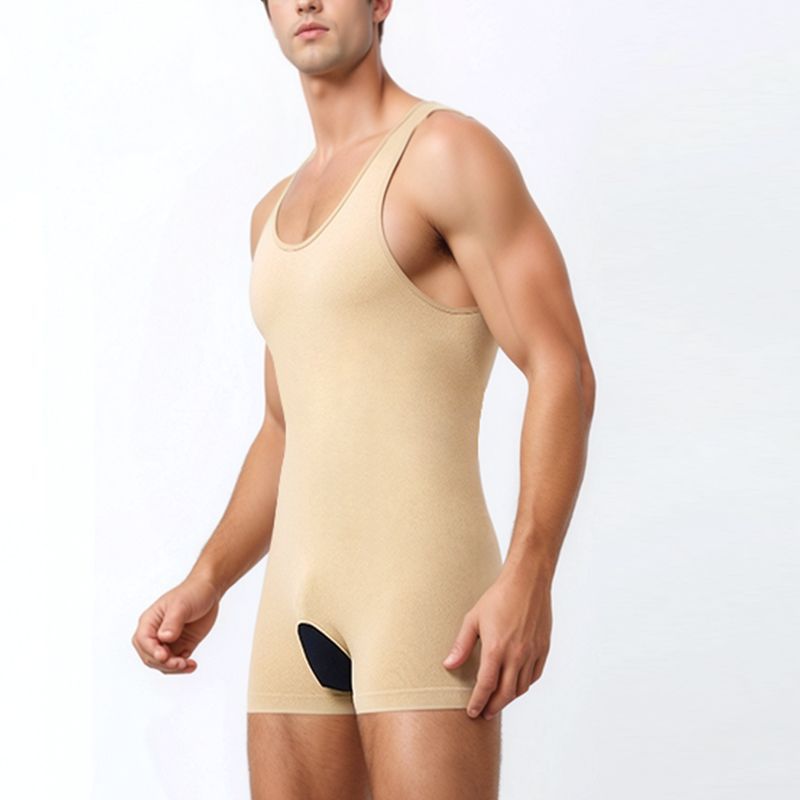 Homme Tummy Control Shapewear Bodysuit Plus Taille Boxer de compression Short taille T