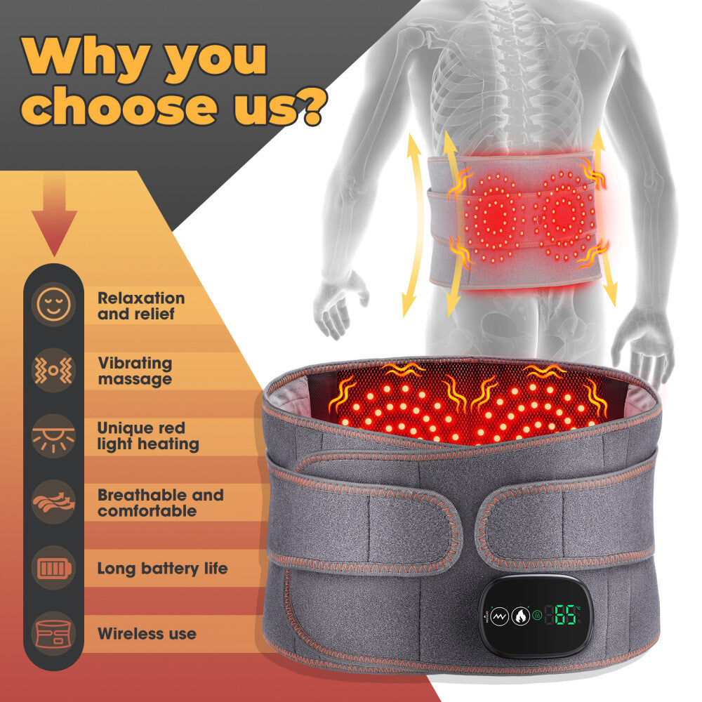 Massage électrique de la ceinture chauffante infrarouge pour soulager la douleur dans le bas du dos