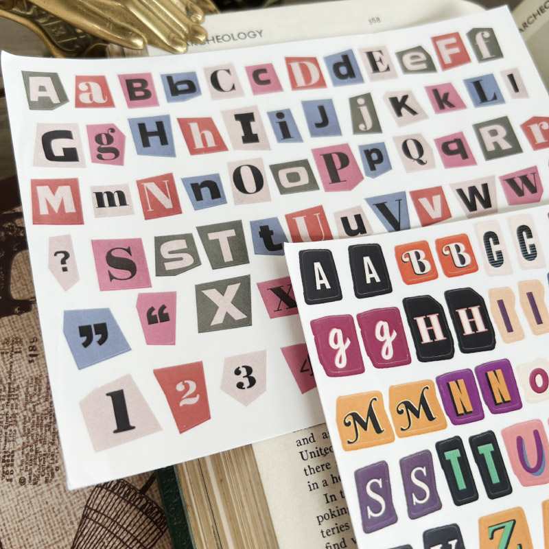 Stickers Anglais Lettres Et Nombres Symbole Etiquette Sticker Matière Décoration