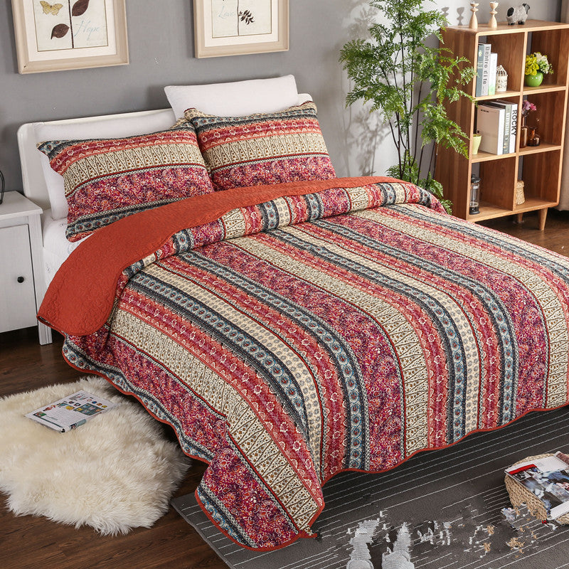 Ensemble de trois pièces de coton et lin style coton wash quilt