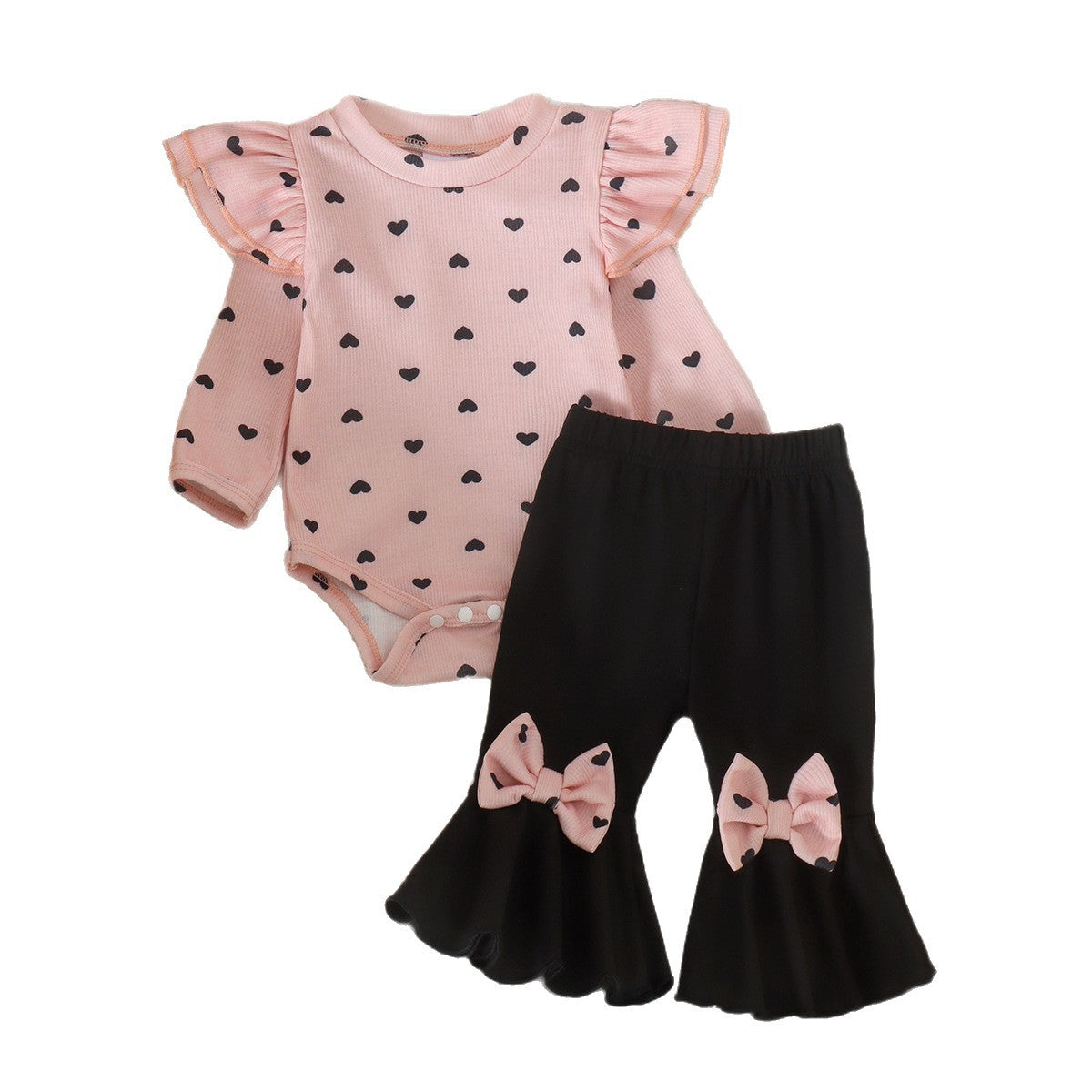 Pantalons à fond de cloche Bow-tie et ensemble de deux pièces pour nourrissons