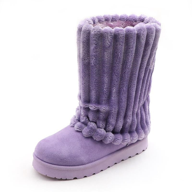 Bottes de neige de couleur solide pour femmes haut de gamme