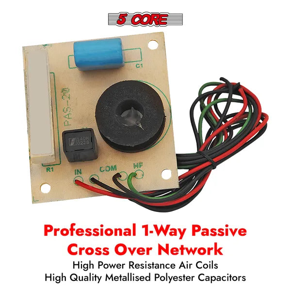 5 CORE 1 Voie Passive Cross Over Network Diviseur de fréquence Polyester métallisé -
